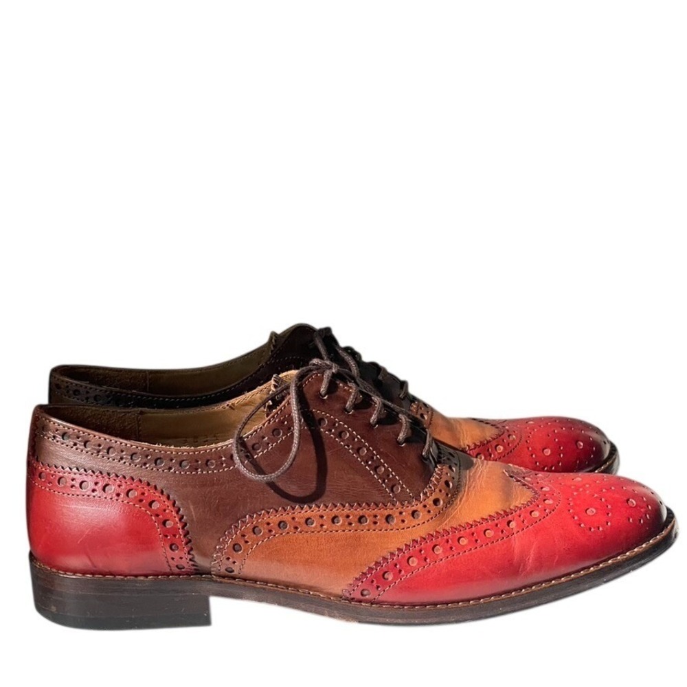 Sapataria Lisbonense Leather Wingtip Oxford Shoes UK 5 EU 38 Red Brown